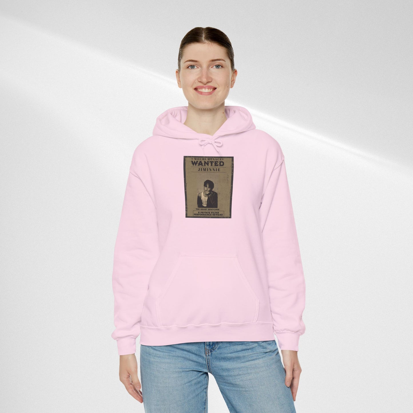 JIMIN Wanted Poster Hoodie — Vintage Photo "Wanted" Graphic Sweatshirt