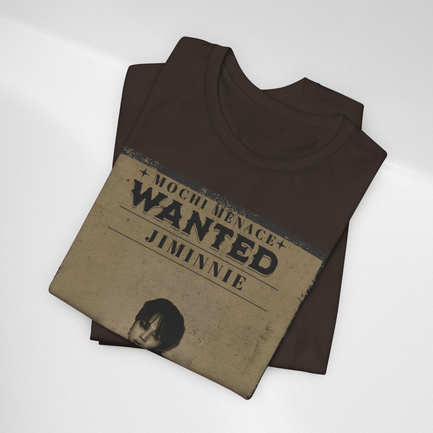 JIMIN Wanted Poster Graphic Tee — 'Mischief Menace' Vintage Style