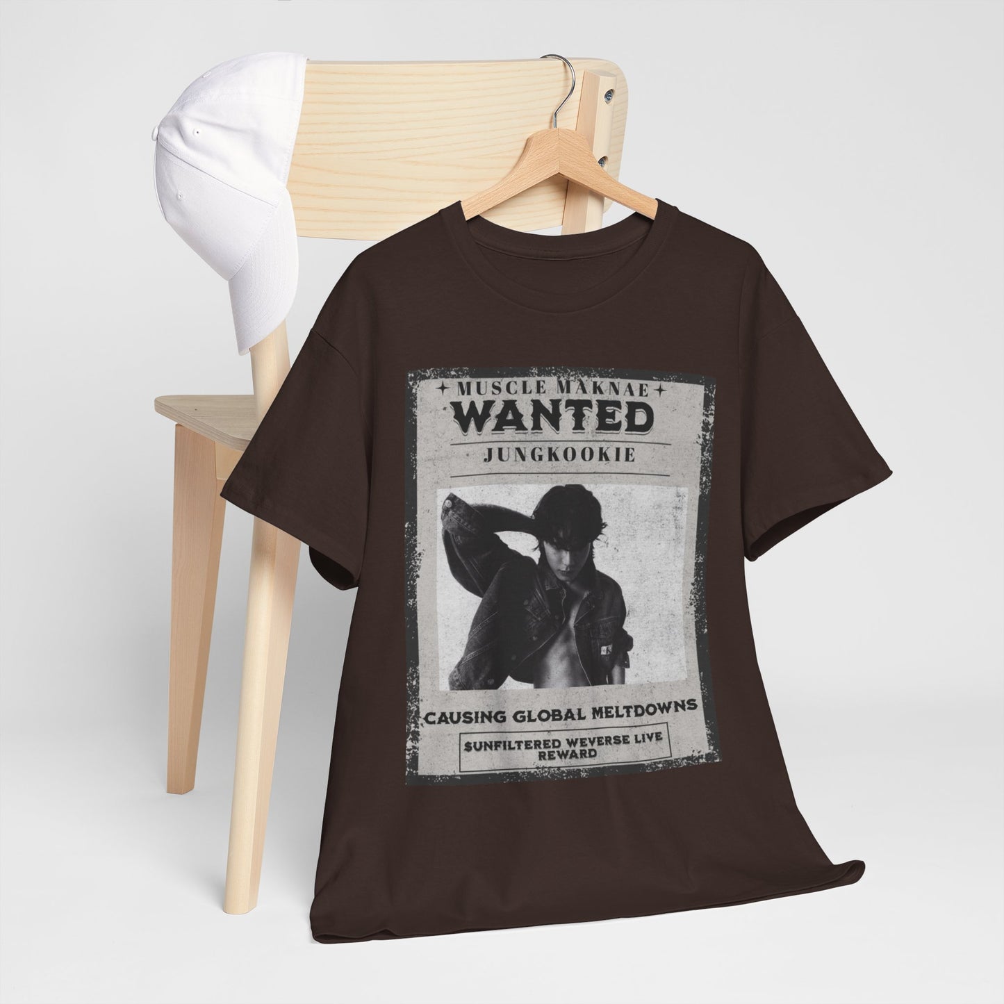 Wanted Poster T-Shirt — "Jungkookie" Vintage K-Pop Graphic Tee