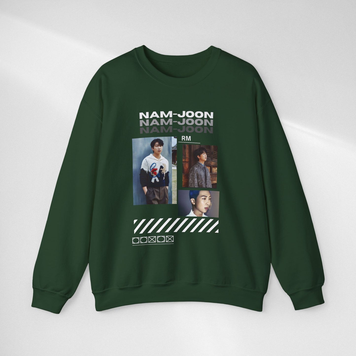 Photo Collage Crewneck Sweatshirt — "Nam-Joon" Graphic Pullover