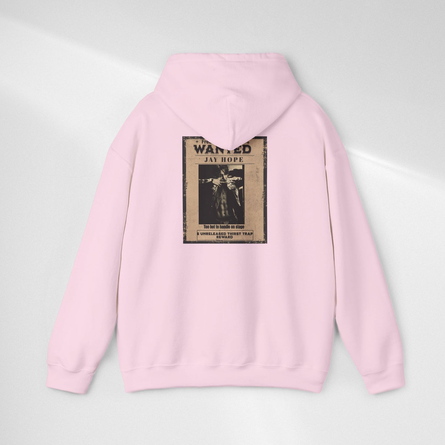 Hoodie - Vintage JHOPE 'WANTED' Poster Graphic Hooded Sweatshirt
