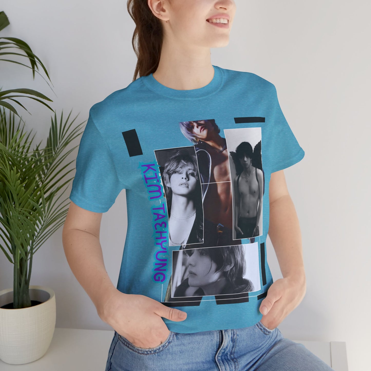 TAE Photo Collage Graphic Tee — Retro Black & White Portraits
