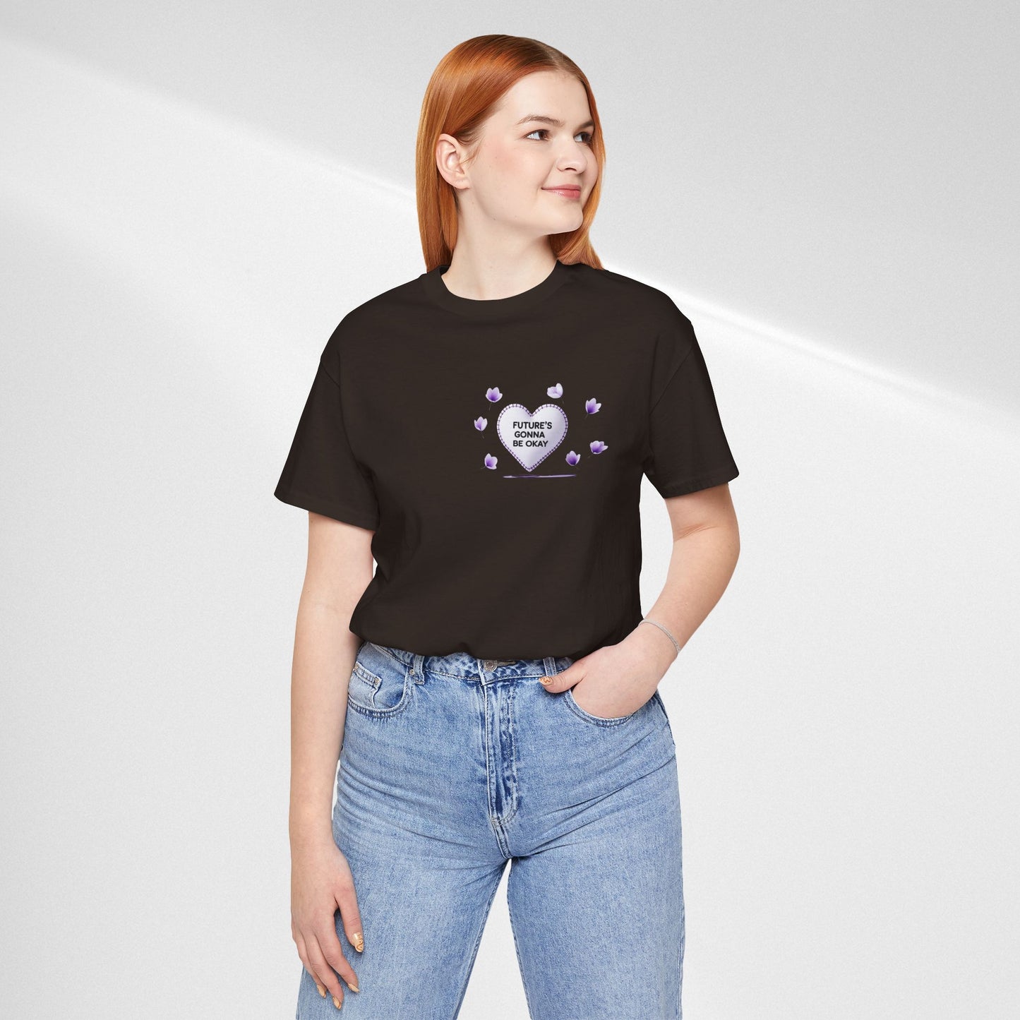Future's Gonna Be Okay T-Shirt — Purple Heart Positive Graphic Tee