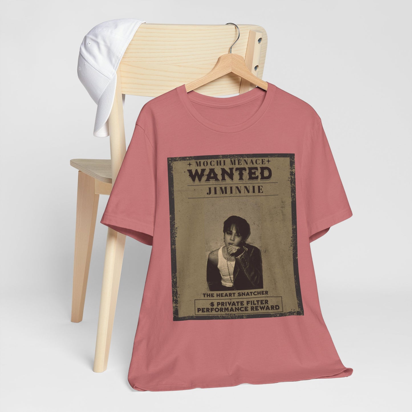 JIMIN Wanted Poster Graphic Tee — 'Mischief Menace' Vintage Style