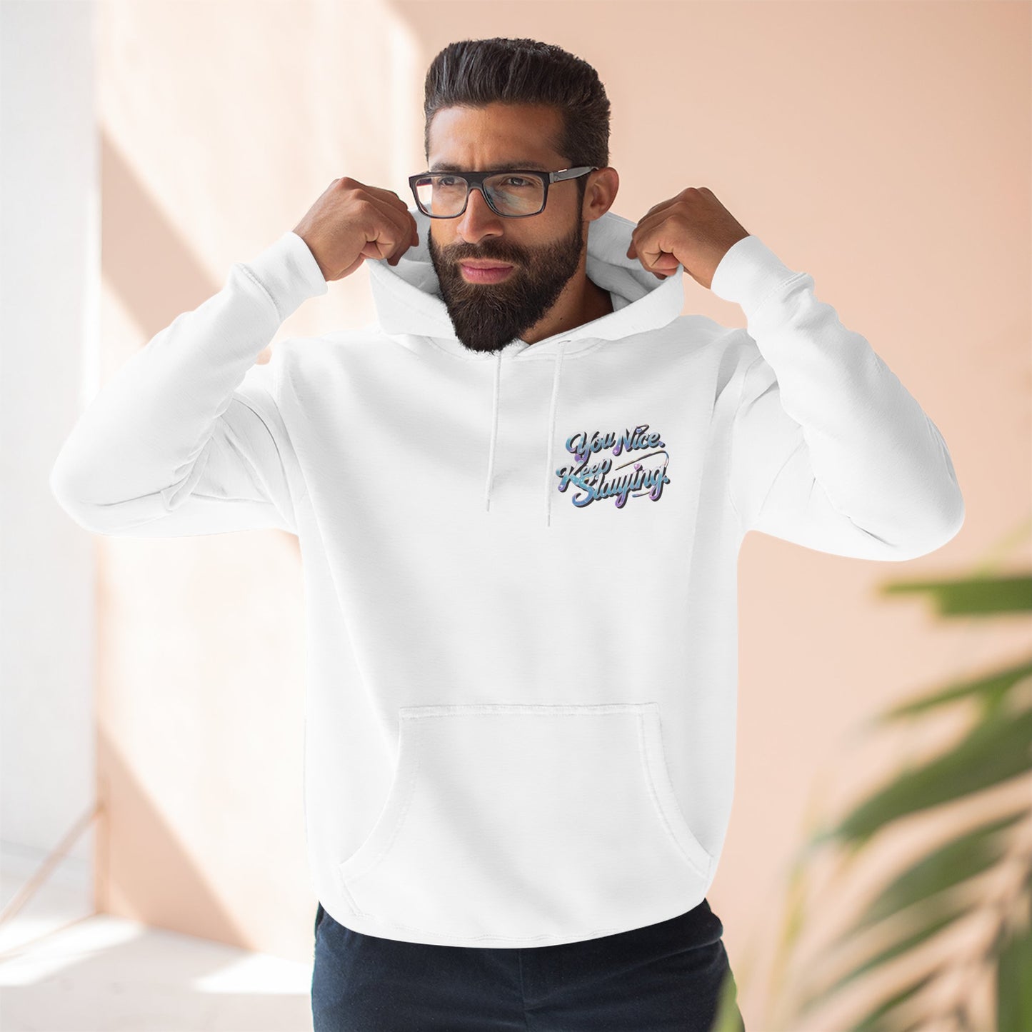 Hoodie — "You Nice. Keep Slaying" Retro Script Pullover