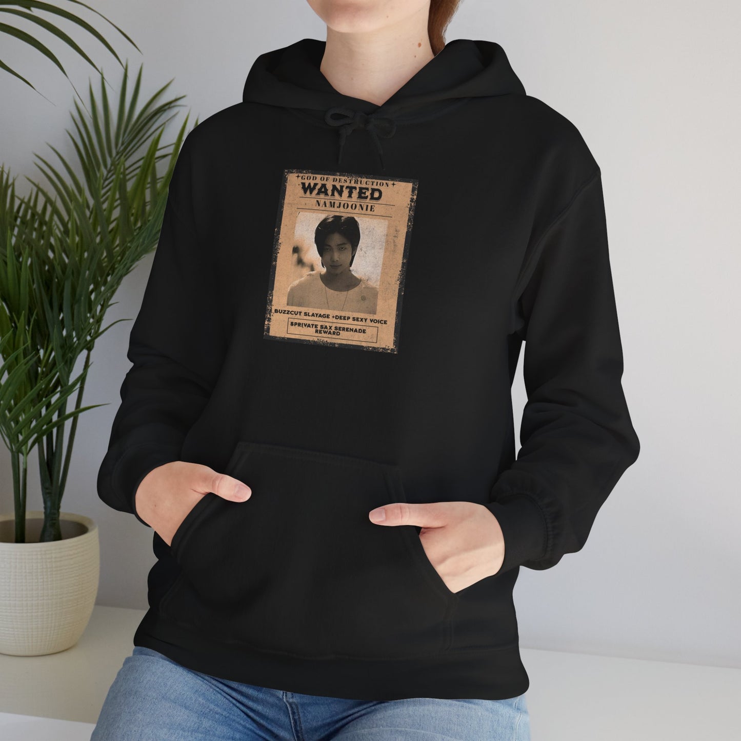 Hoodie - Vintage Namjoon 'WANTED' Poster Graphic Pullover