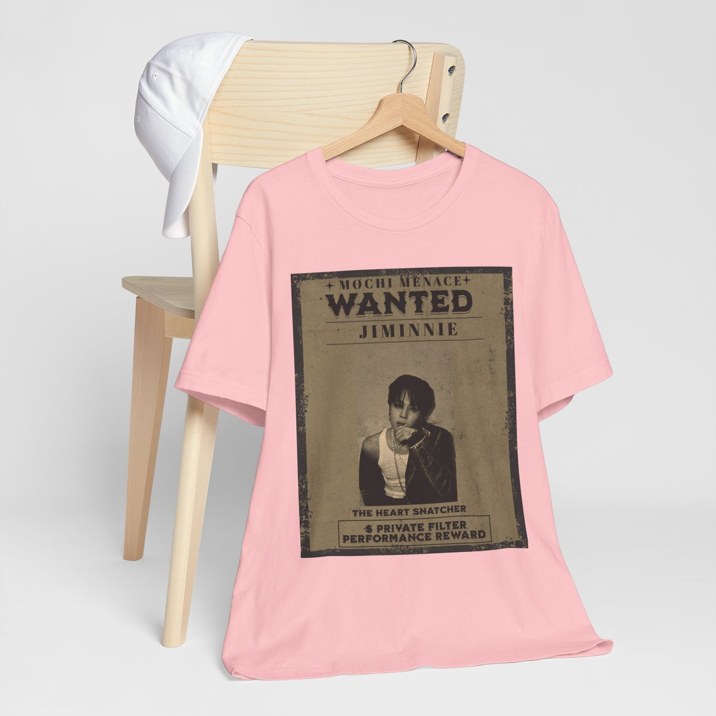 JIMIN Wanted Poster Graphic Tee — 'Mischief Menace' Vintage Style