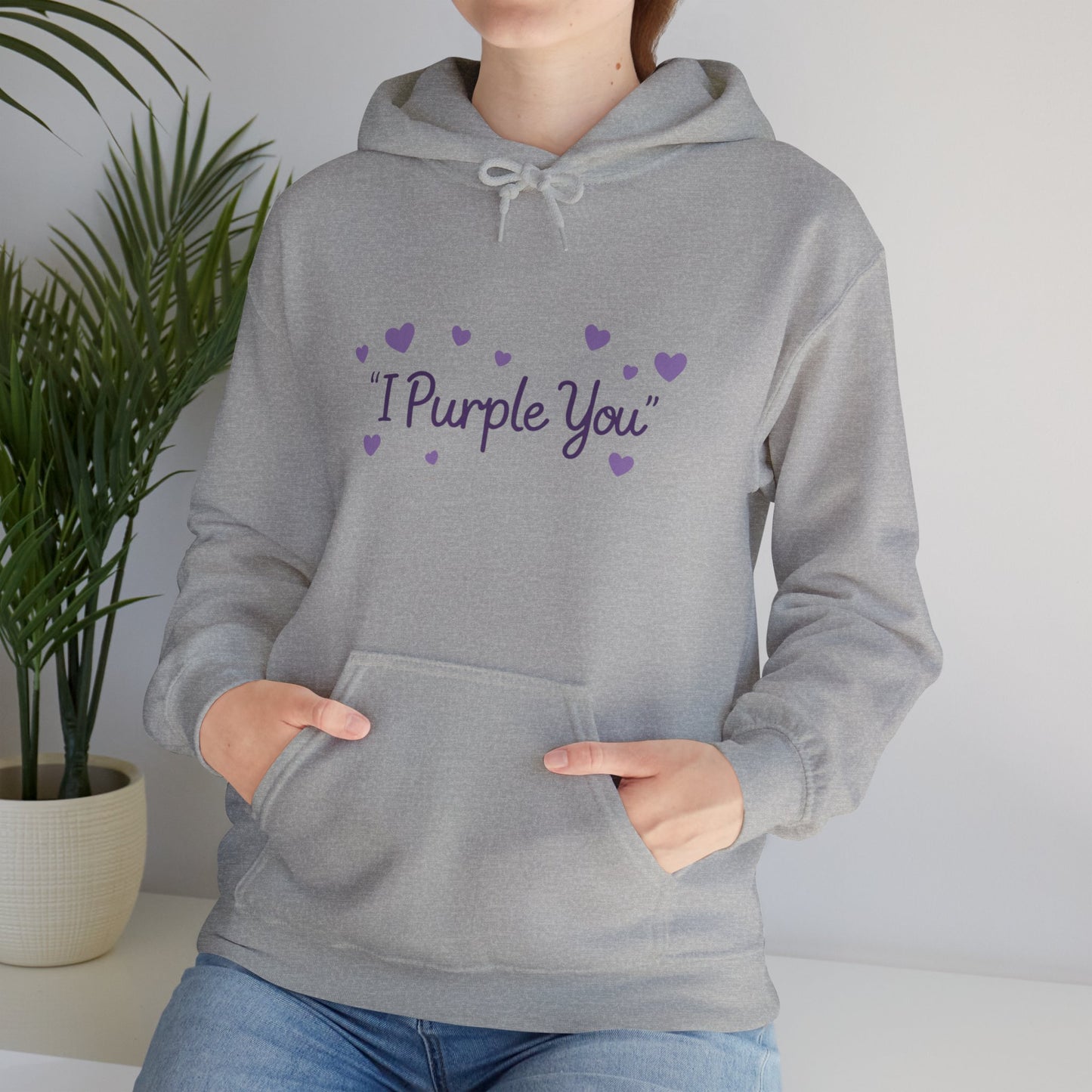 I Purple You Hoodie — Cute Purple Heart Love Pullover