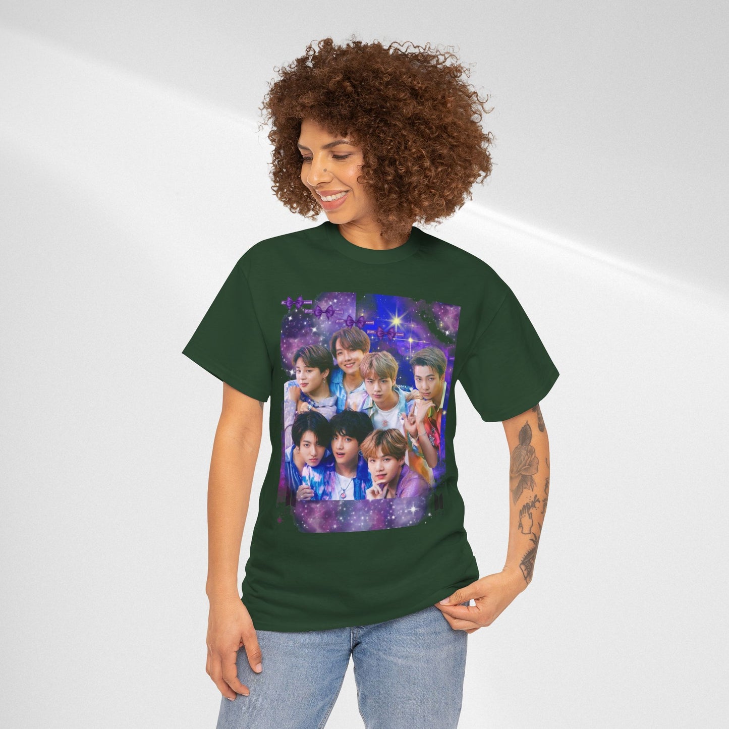 BTS Collage Tee — Purple Dream Photo Graphic T-Shirt