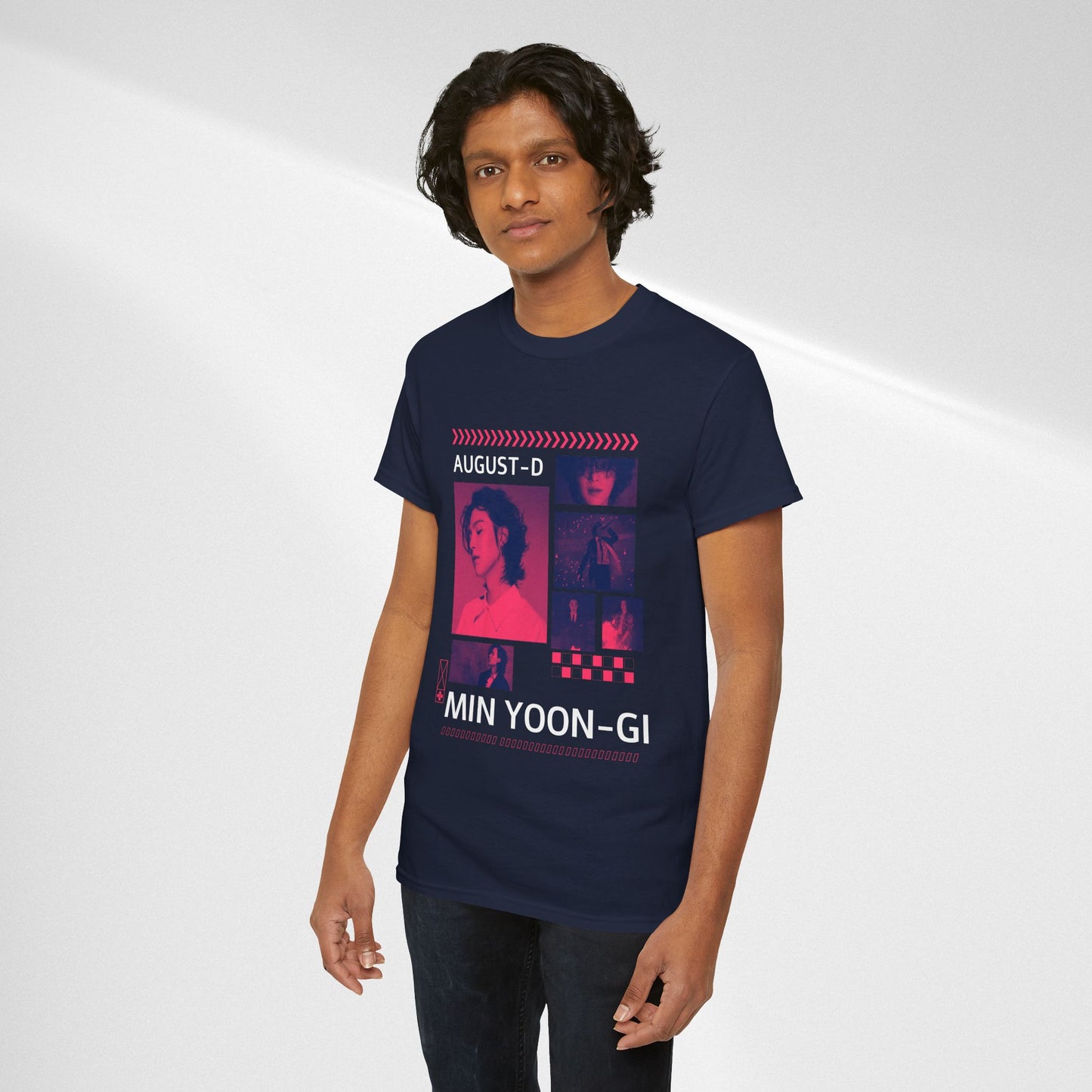 Min Yoon-Gi Photo Grid Tee — K‑Pop BTS August‑D Fan Shirt