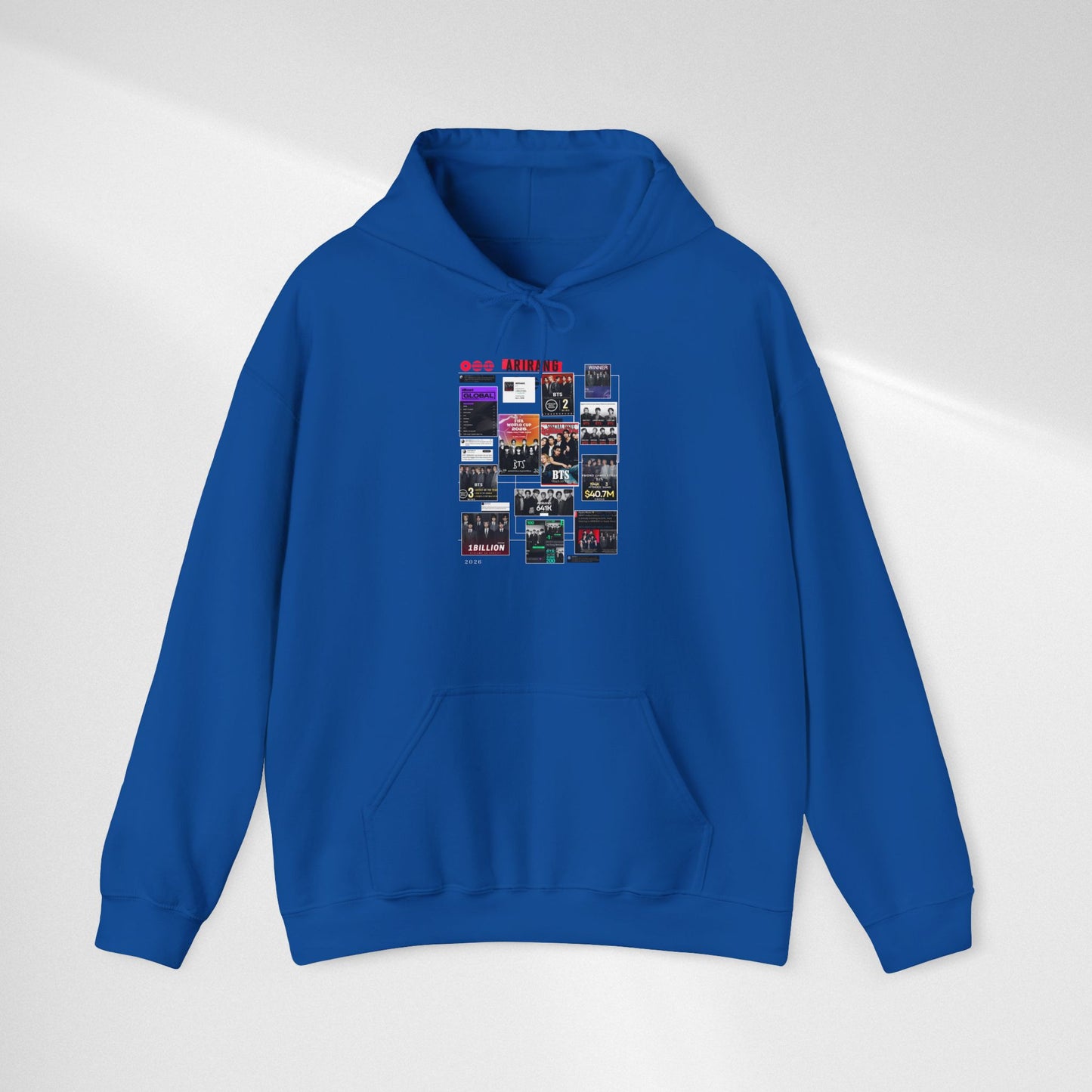 BTS ARIRANG Band Poster Collage Hoodie — Vintage Gig Tour Graphic Sweatshirt