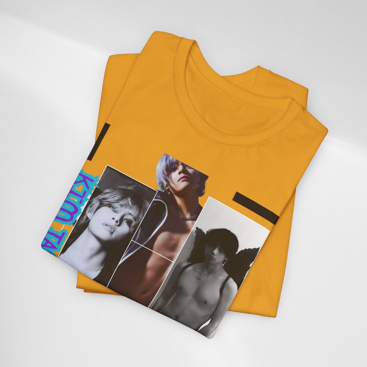 TAE Photo Collage Graphic Tee — Retro Black & White Portraits