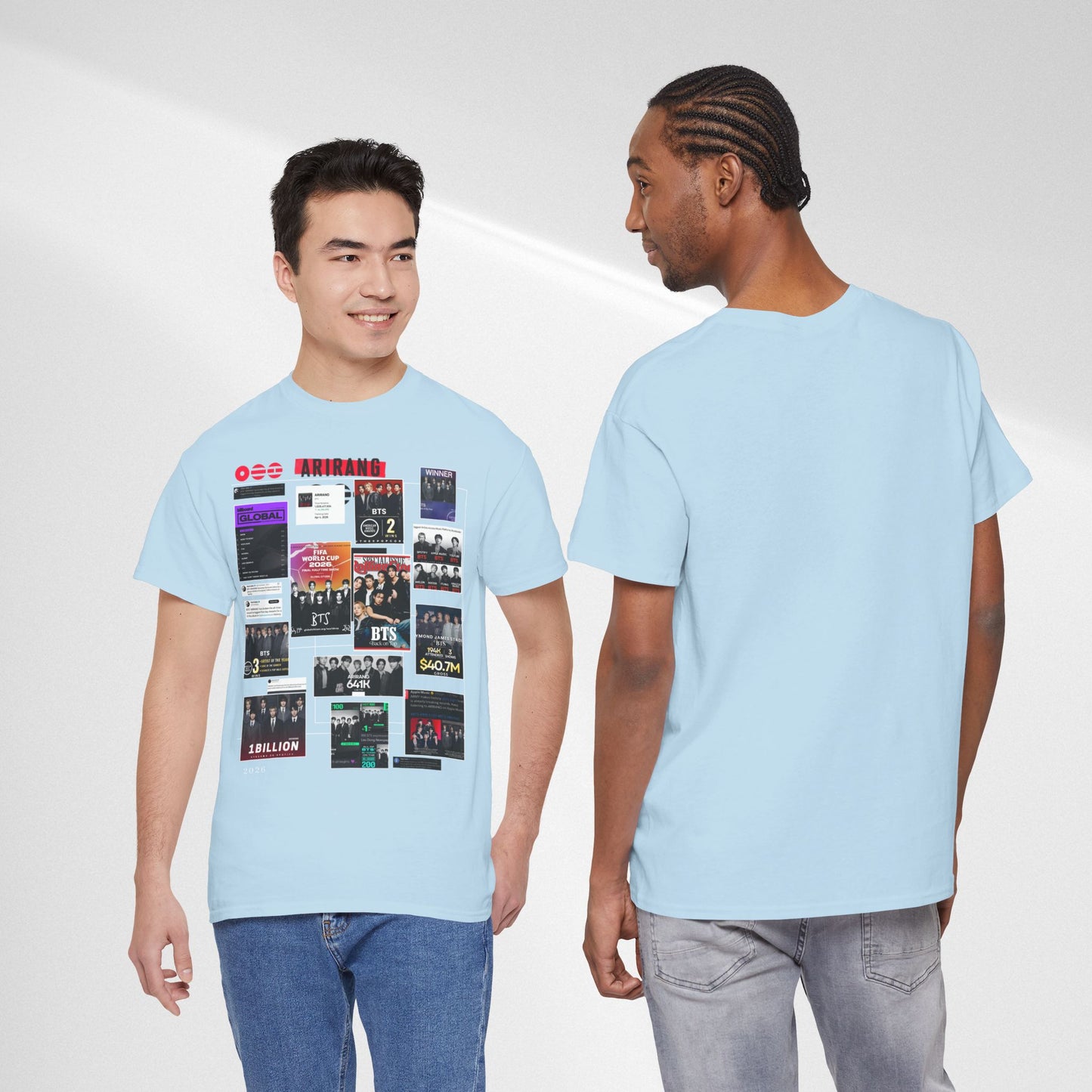 BTS ARIRANG Collage Tee — Iconic Albums & Milestones Graphic T-Shirt