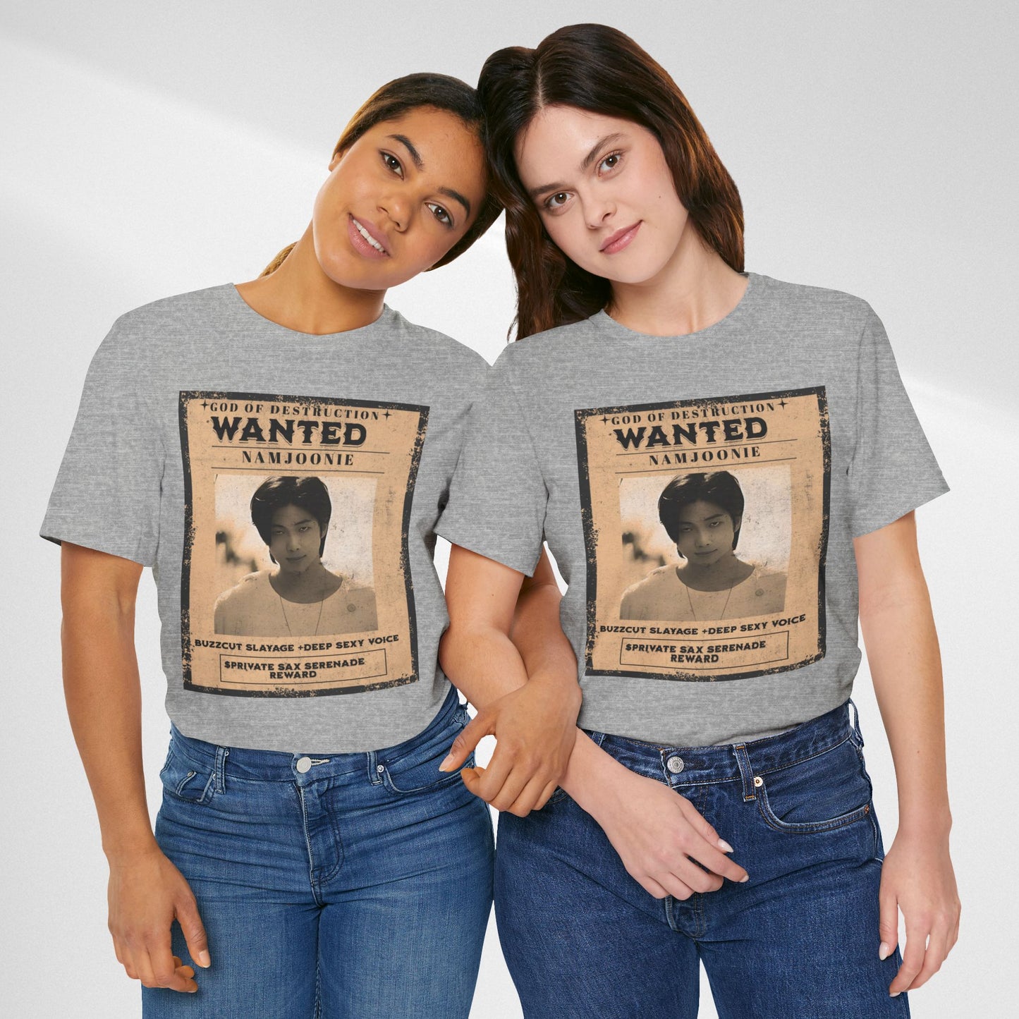 T-Shirt — Vintage 'Wanted: Namjoonie' Photo Tee (K-Pop Fan Poster Style)
