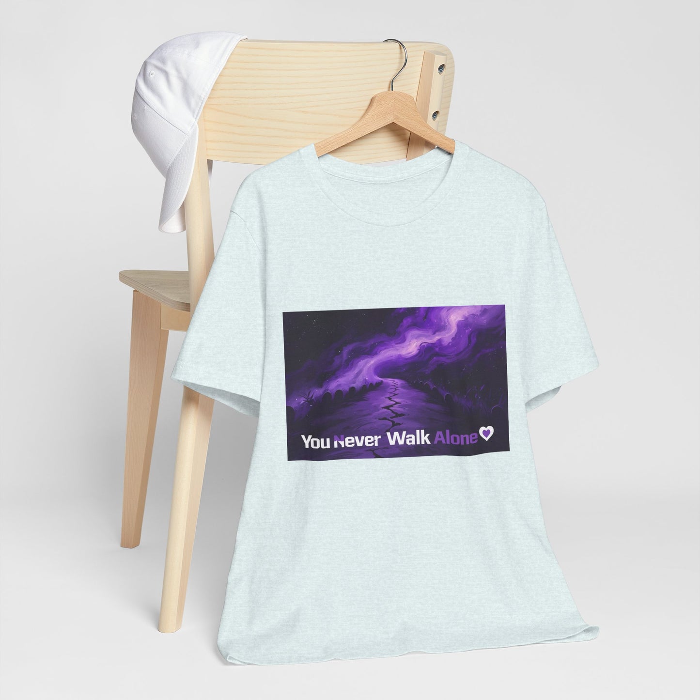 You Never Walk Alone Tee — Purple Night Stairway Graphic T‑Shirt