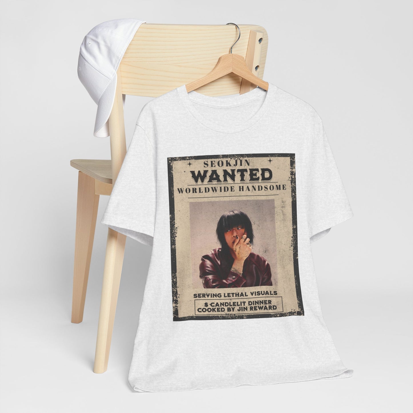 T-Shirt — 'Seokjin Wanted: Worldwide Handsome' Vintage Poster Tee