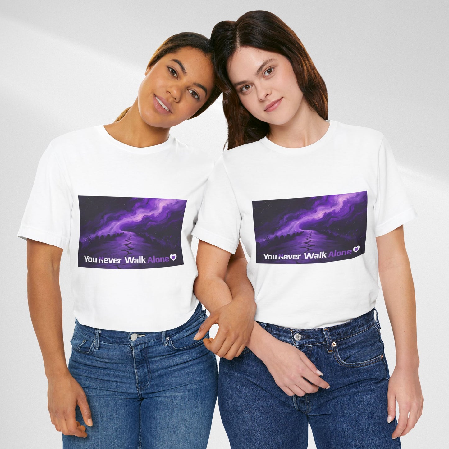 You Never Walk Alone Tee — Purple Night Stairway Graphic T‑Shirt