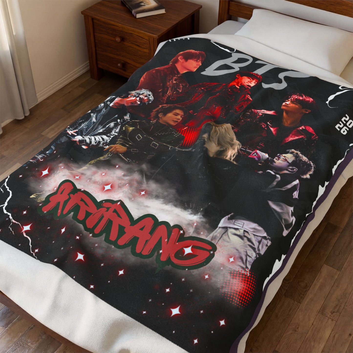 Velveteen Plush Blanket — BTS 'Arirang' Collage Fan Throw