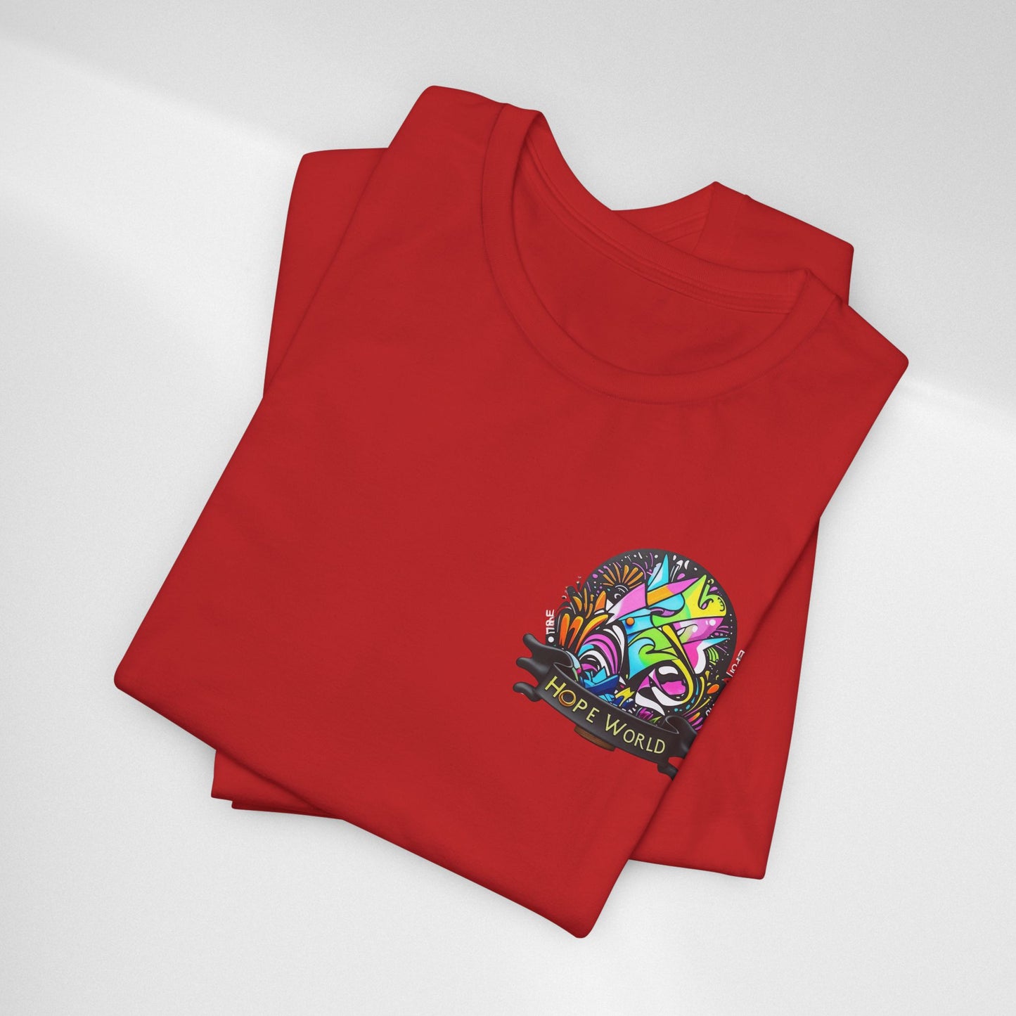 Hope World Graphic Tee — Colorful Graffiti BTS-Inspired Shirt