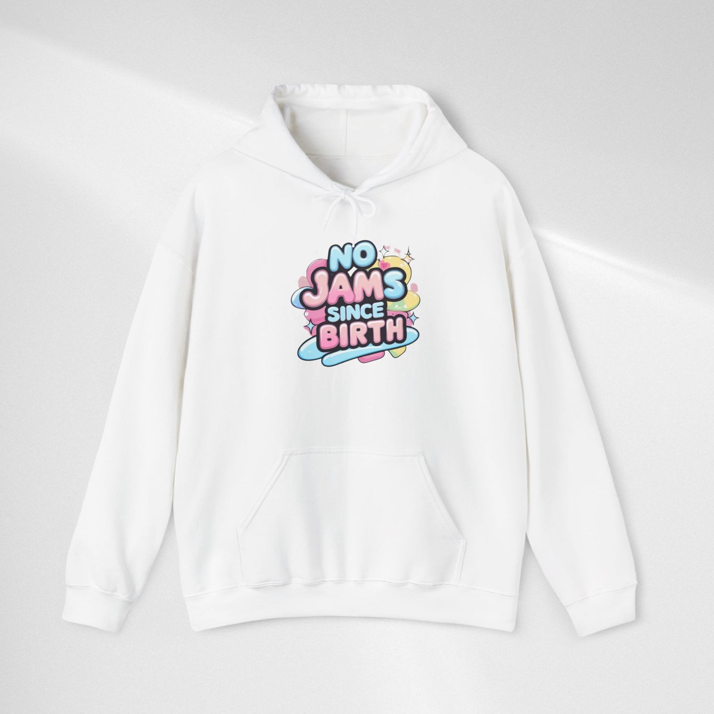 Hoodie — "No Jams Since Birth" Cute Kawaii Graphic Pullover