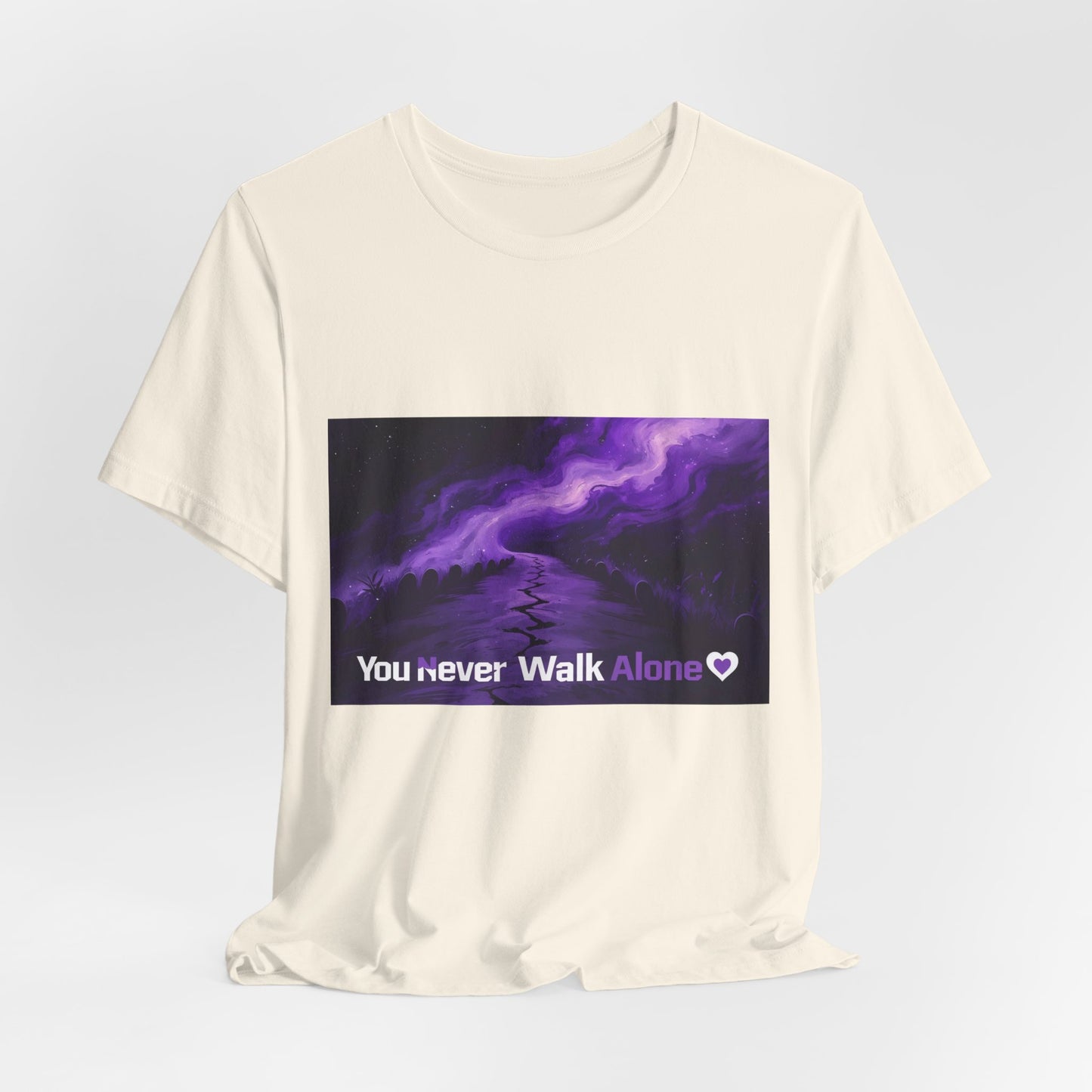 You Never Walk Alone Tee — Purple Night Stairway Graphic T‑Shirt