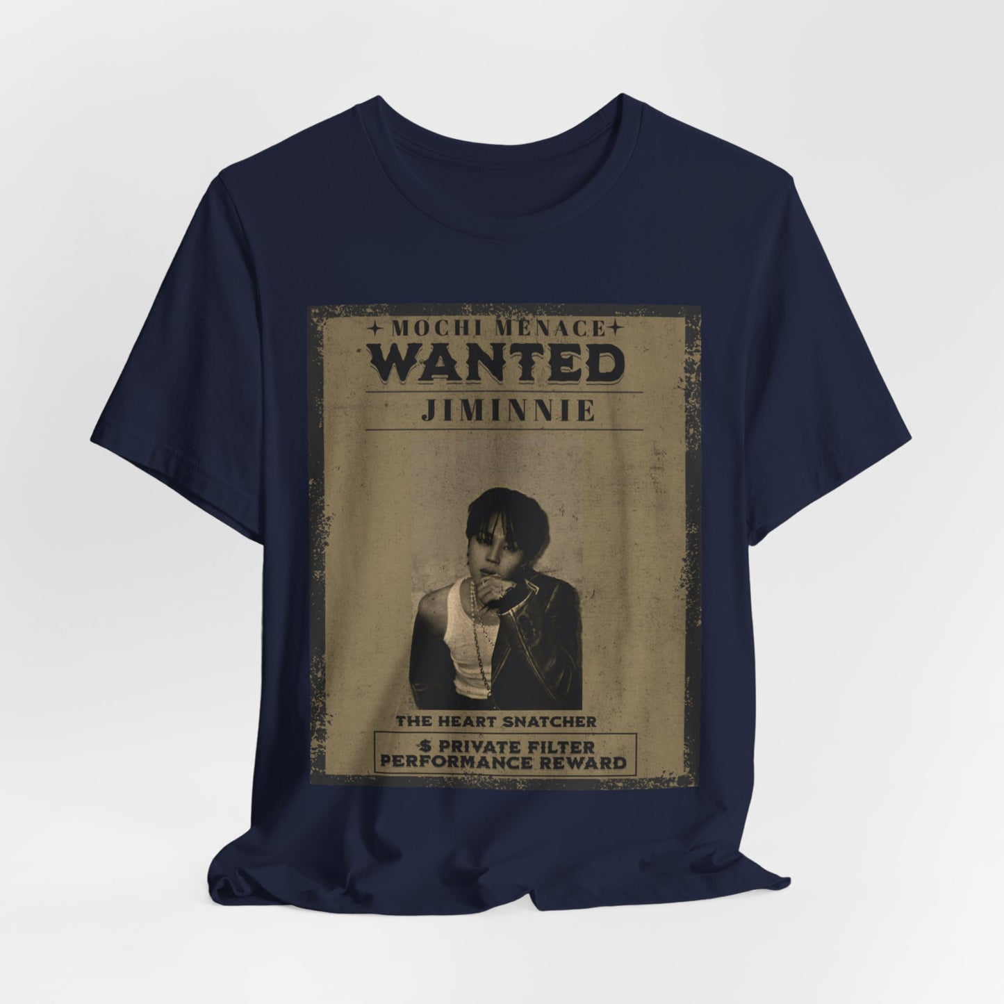 JIMIN Wanted Poster Graphic Tee — 'Mischief Menace' Vintage Style