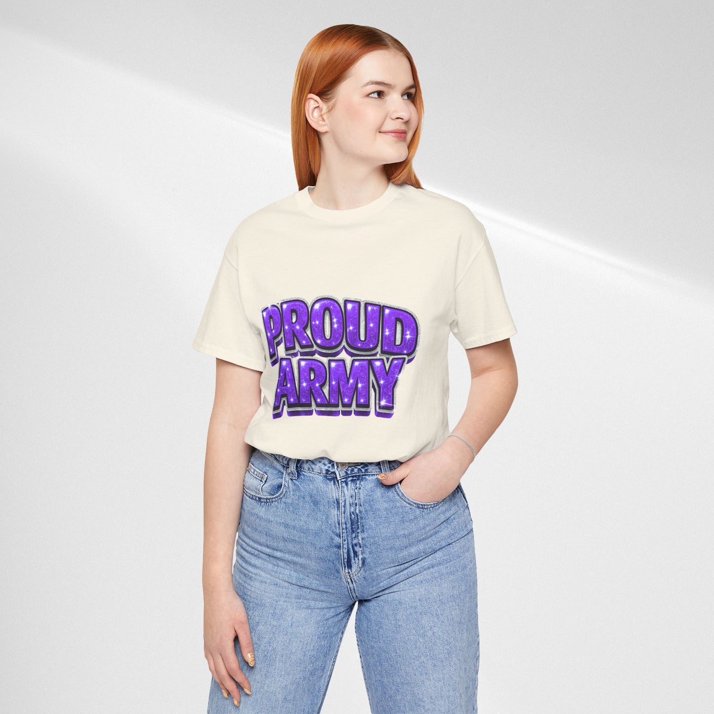 Proud Army T-Shirt — Bold Purple BTS Support Tee
