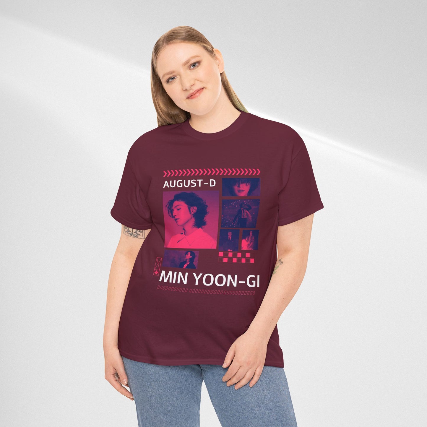 Min Yoon-Gi Photo Grid Tee — K‑Pop BTS August‑D Fan Shirt