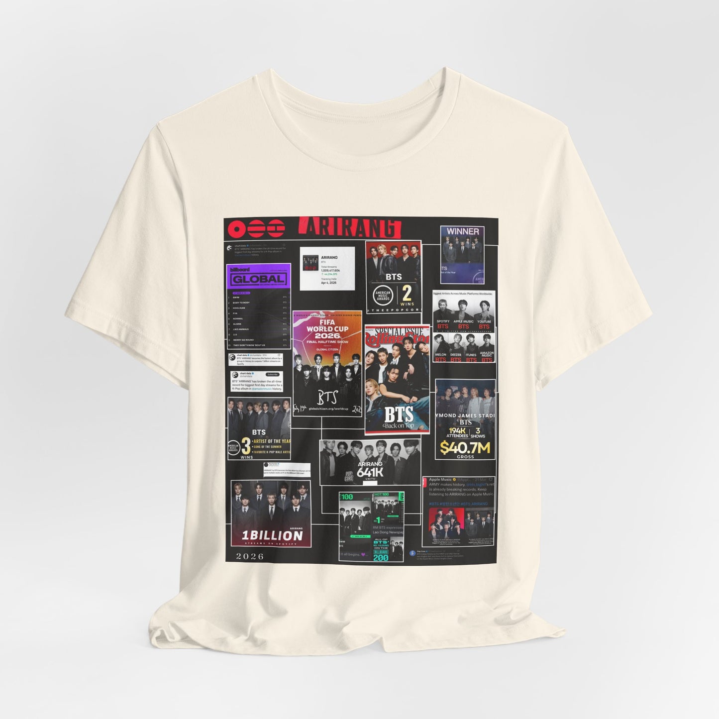 BTS  ARIRANG Collage Graphic Tee — K‑Pop Fan Tribute Shirt