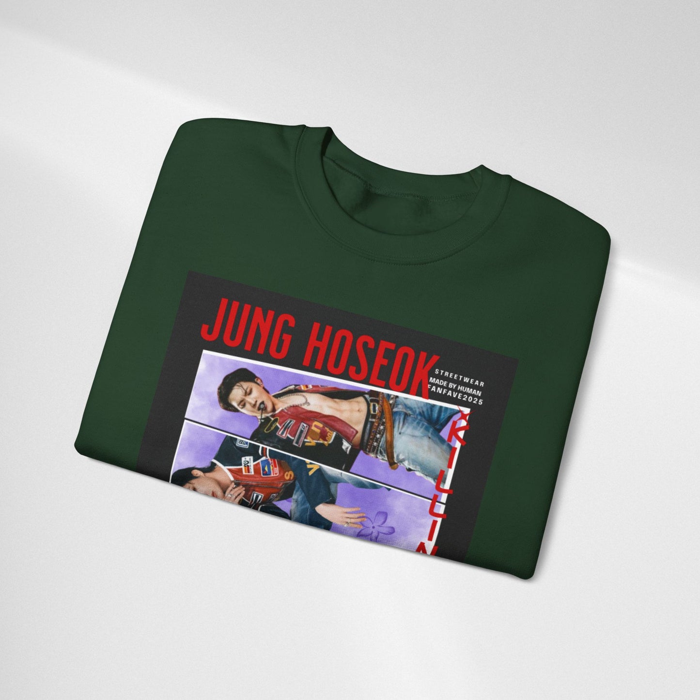Photo Collage Crewneck Sweatshirt — 'JUNG HOSEOK' Graphic Pullover