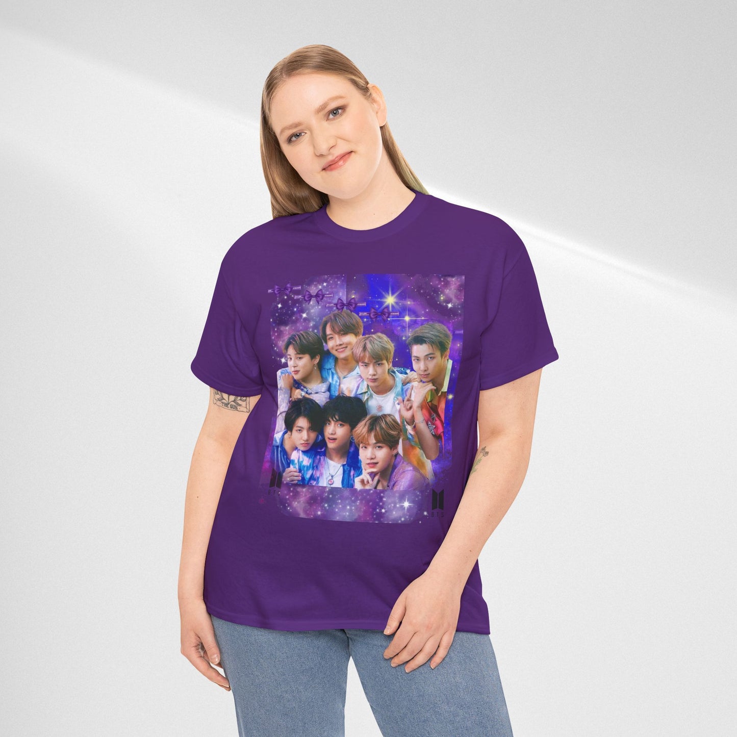BTS Collage Tee — Purple Dream Photo Graphic T-Shirt