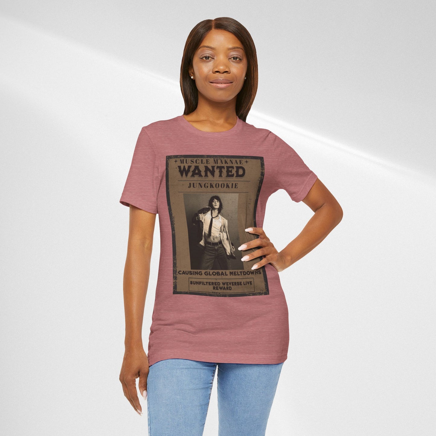 Wanted Poster Tee — 'Jungkook: Causing Global Meltdowns' Vintage K-Pop T-Shirt