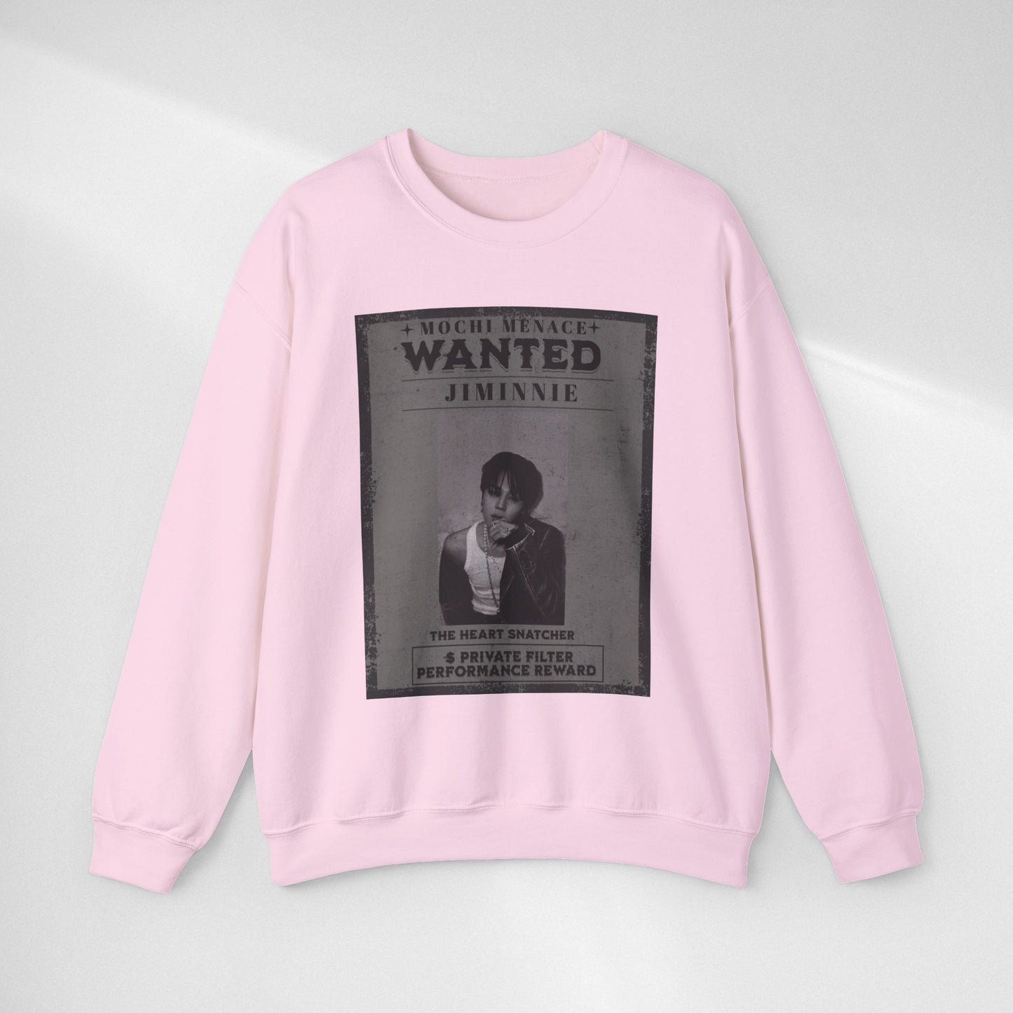 Wanted Poster Crewneck Sweatshirt – 'Wanted Jiminie' Vintage K-Pop Graphic