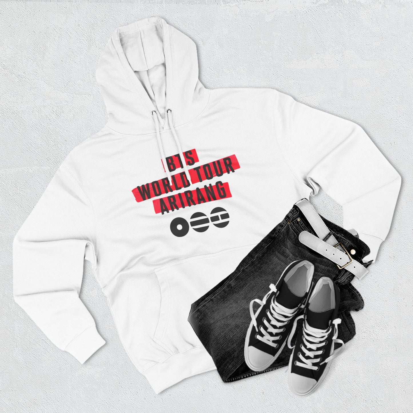 BTS World Tour Hoodie — 'Arirang' Fleece Pullover with Tour Dates