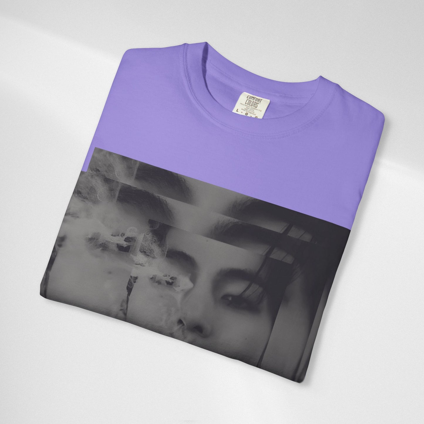 V Graphic Tee — Noir Glitch Portrait T-Shirt