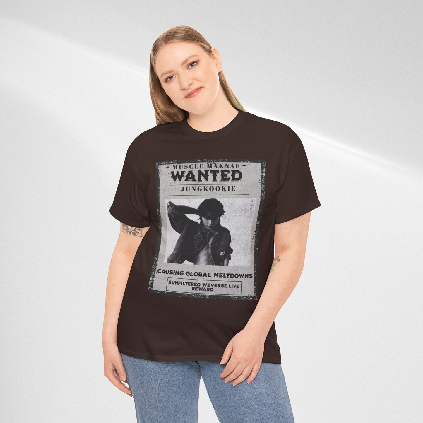 Wanted Poster T-Shirt — "Jungkookie" Vintage K-Pop Graphic Tee