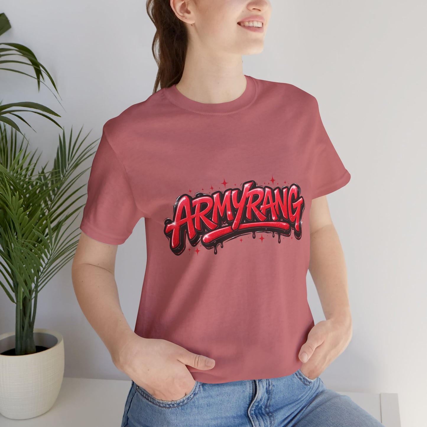 BTS T-Shirt — 'ARMYRANG' Red Graffiti Logo Tee