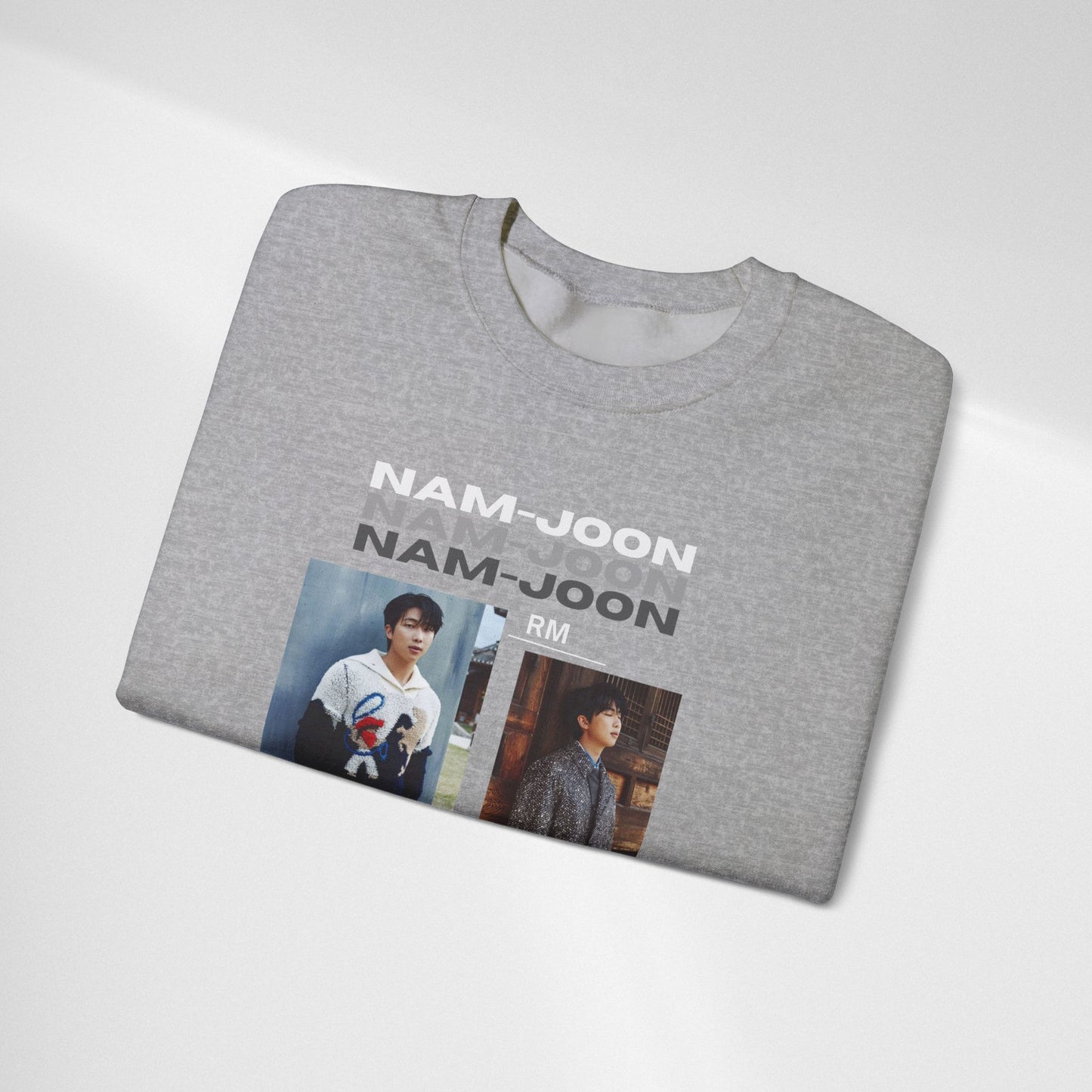 Photo Collage Crewneck Sweatshirt — "Nam-Joon" Graphic Pullover