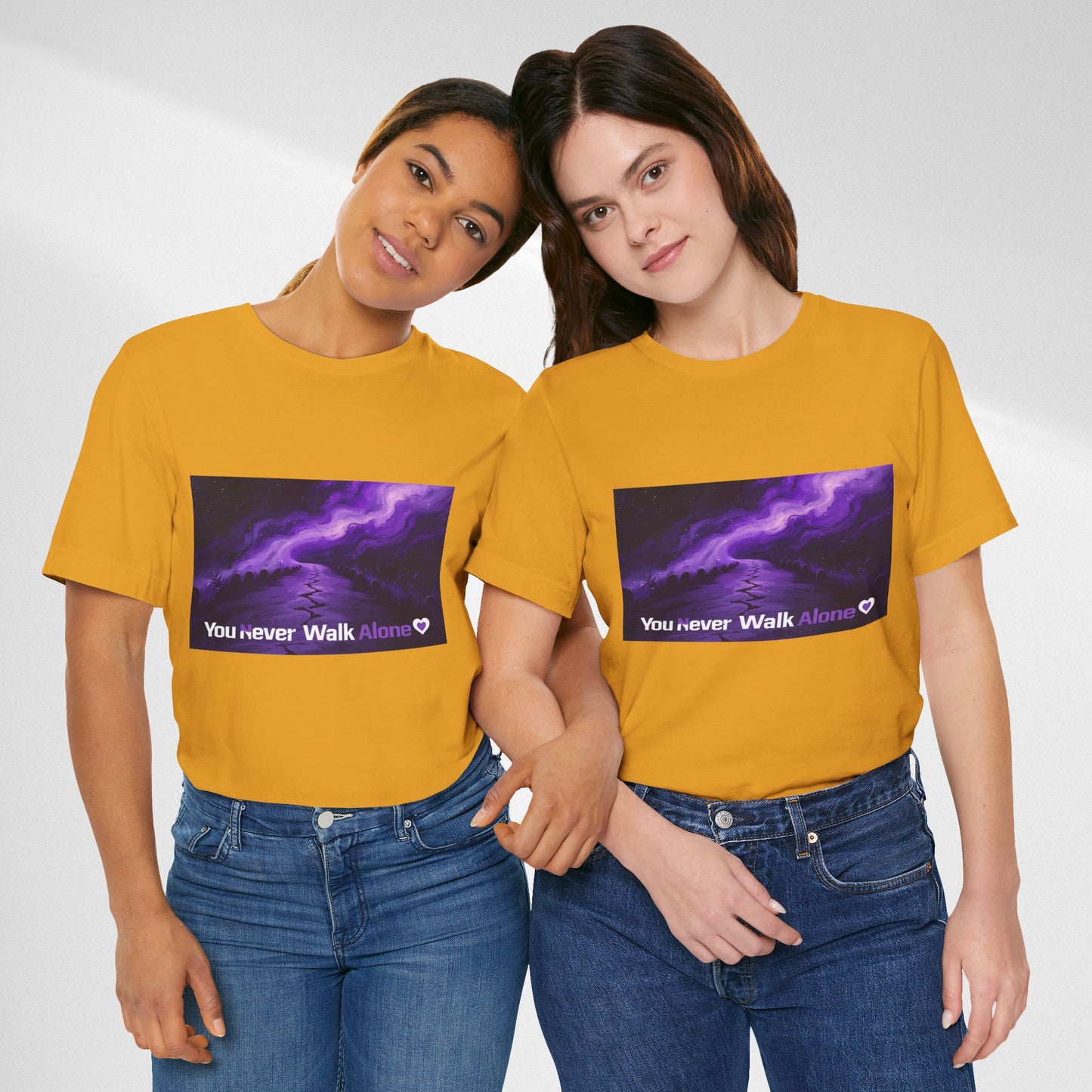 You Never Walk Alone Tee — Purple Night Stairway Graphic T‑Shirt