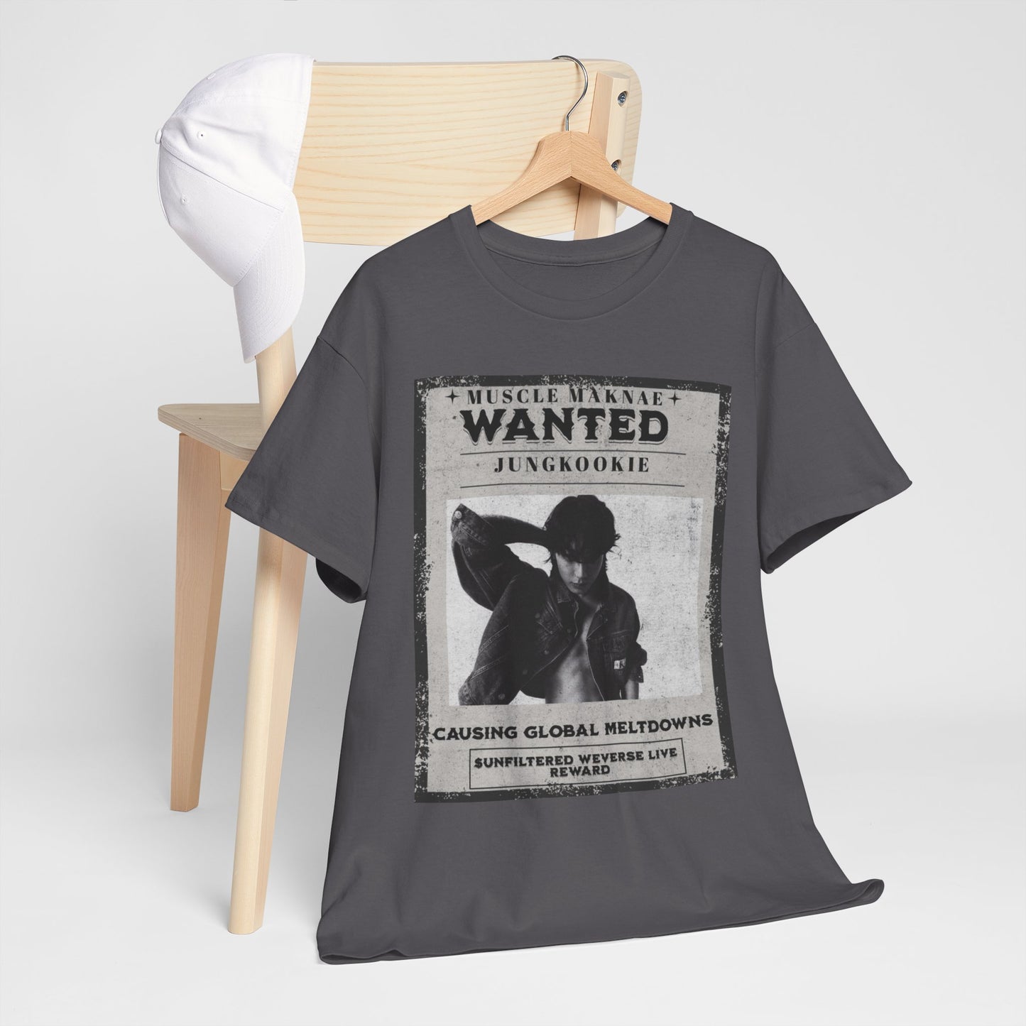 Wanted Poster T-Shirt — "Jungkookie" Vintage K-Pop Graphic Tee