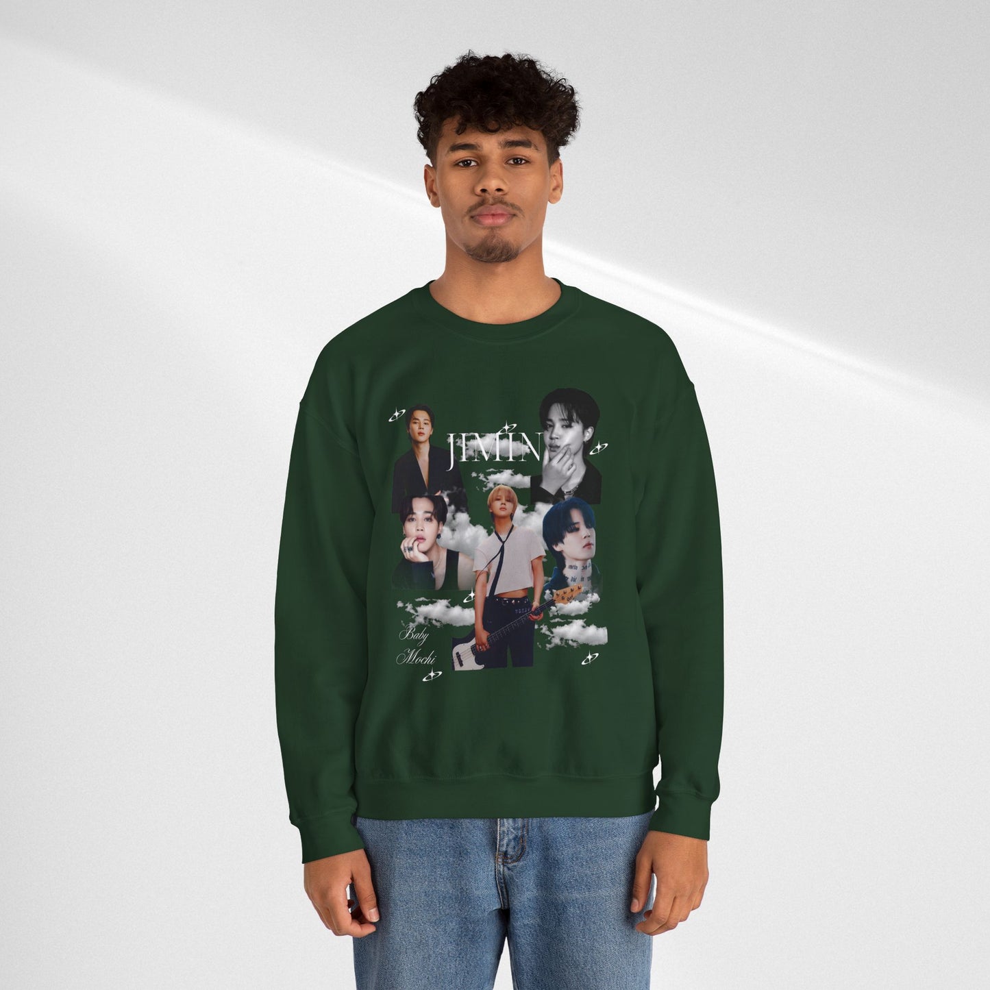Crewneck Sweatshirt — K-pop JIMIN Collage Pullover (Band Member Design)