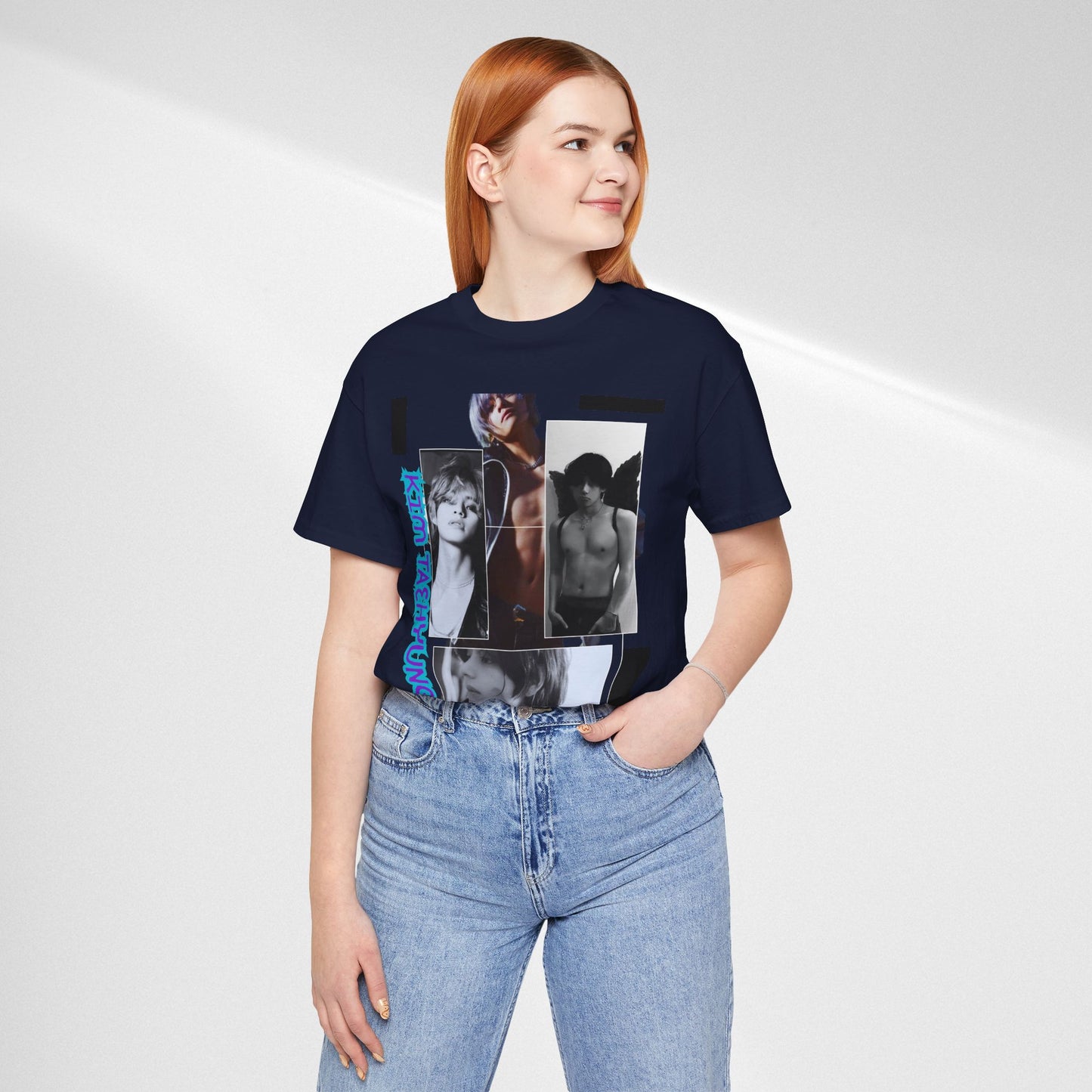 TAE Photo Collage Graphic Tee — Retro Black & White Portraits