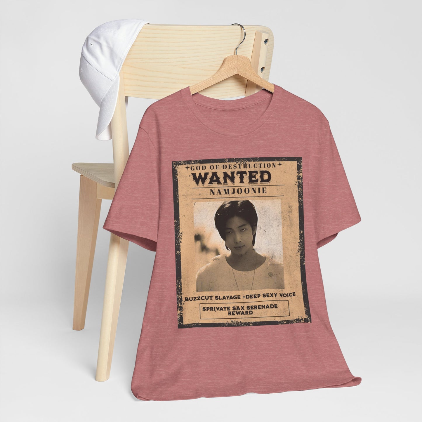 T-Shirt — Vintage 'Wanted: Namjoonie' Photo Tee (K-Pop Fan Poster Style)