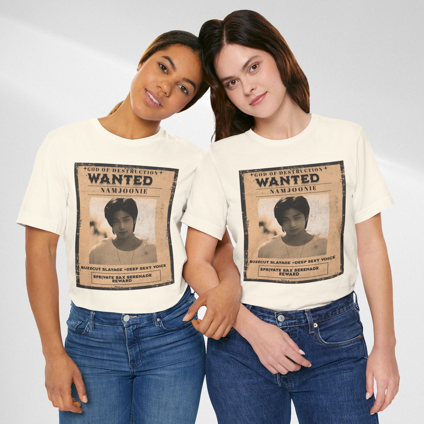 T-Shirt — Vintage 'Wanted: Namjoonie' Photo Tee (K-Pop Fan Poster Style)