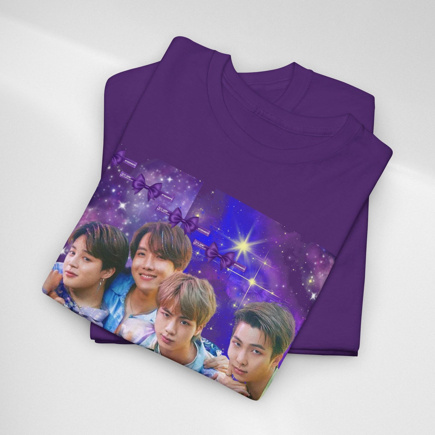 BTS Collage Tee — Purple Dream Photo Graphic T-Shirt