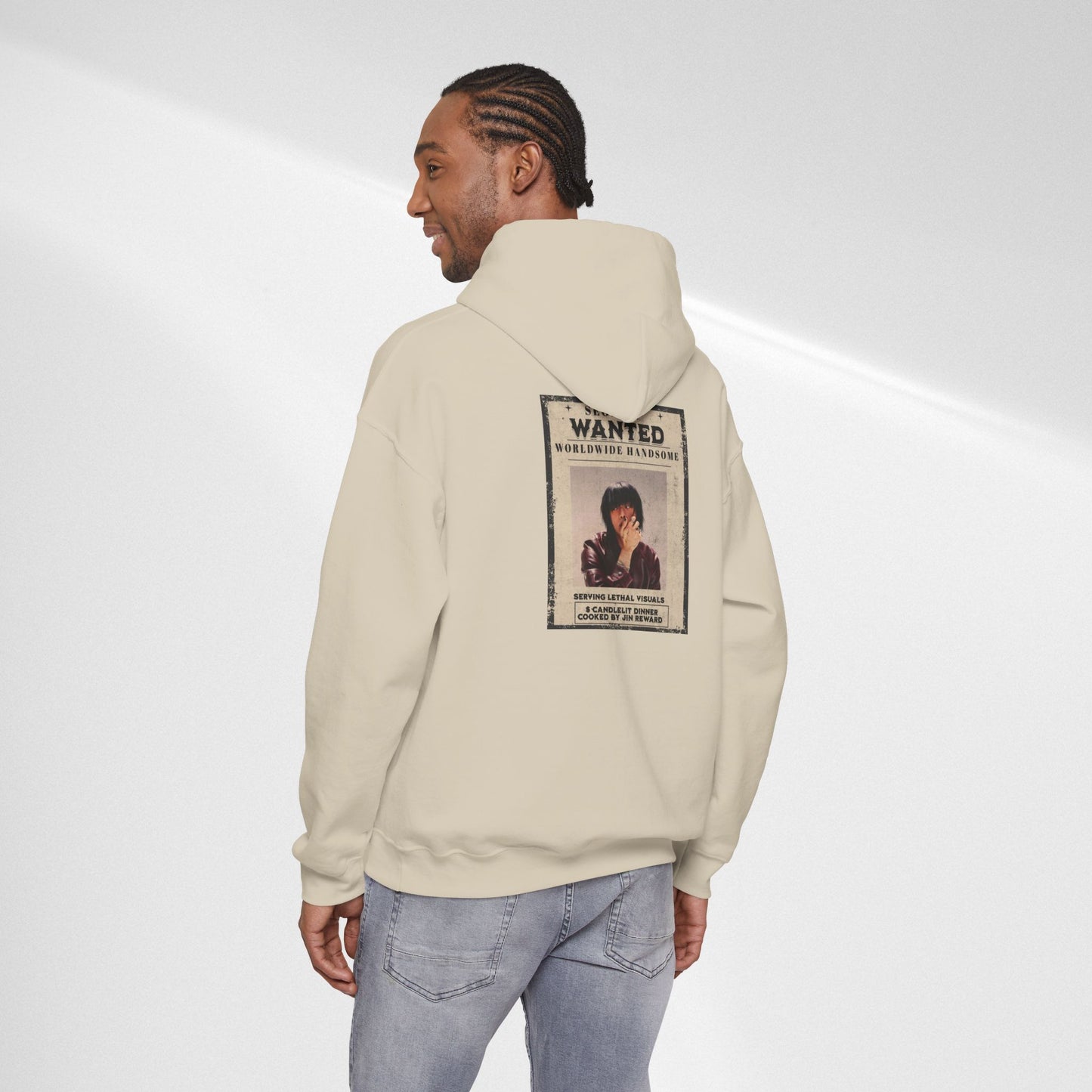 Jin Hoodie — "WANTED" Vintage Photo Poster Graphic Hoodie