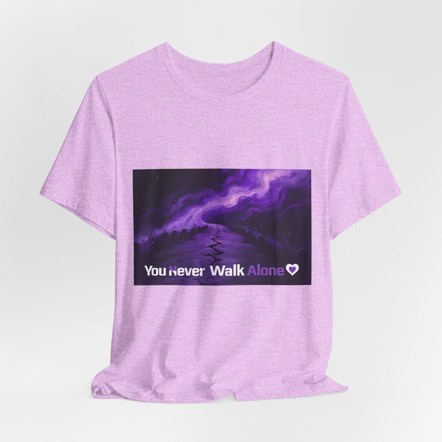 You Never Walk Alone Tee — Purple Night Stairway Graphic T‑Shirt