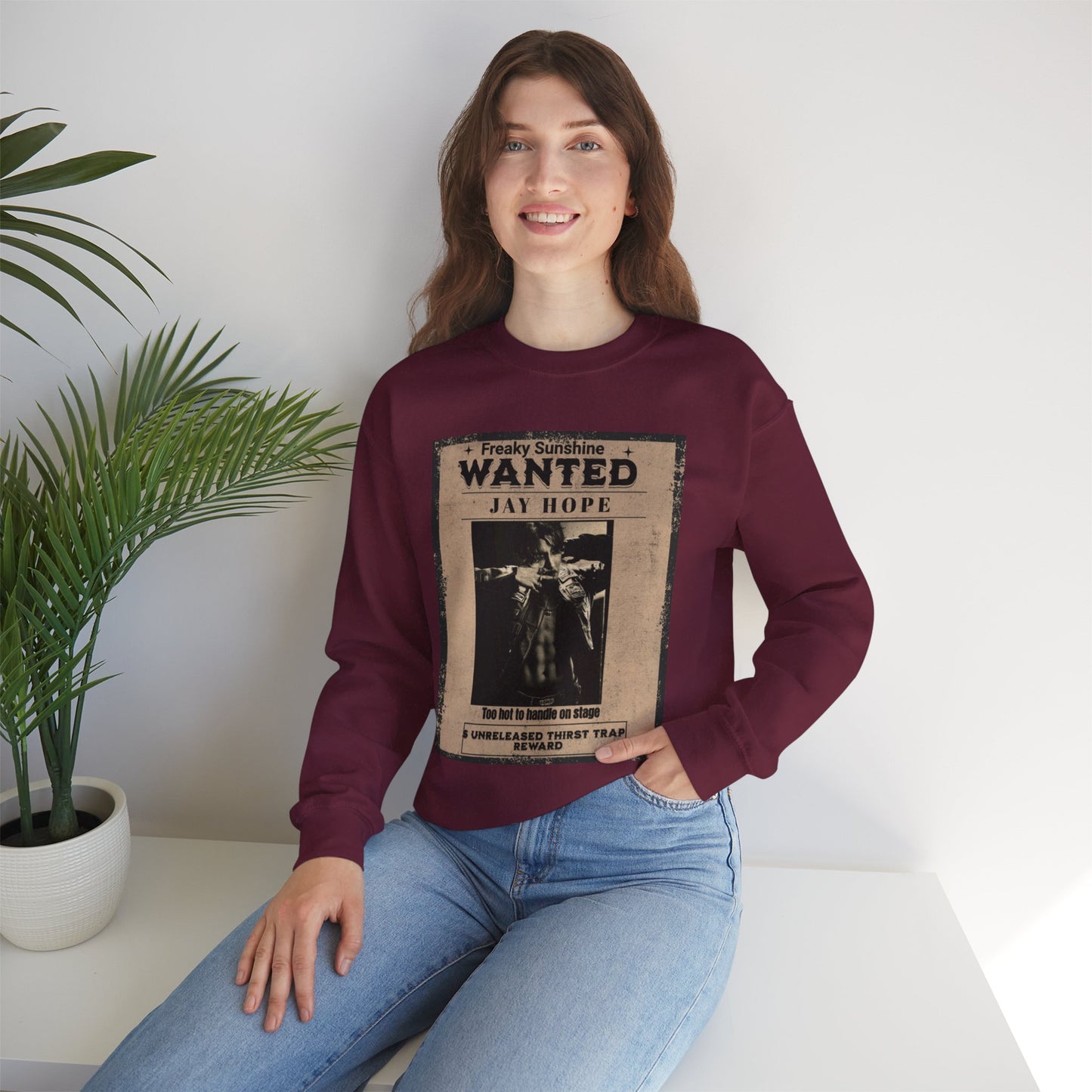 Wanted 'Jay Hope' Vintage Poster Sweatshirt – Retro Western Graphic Crewneck