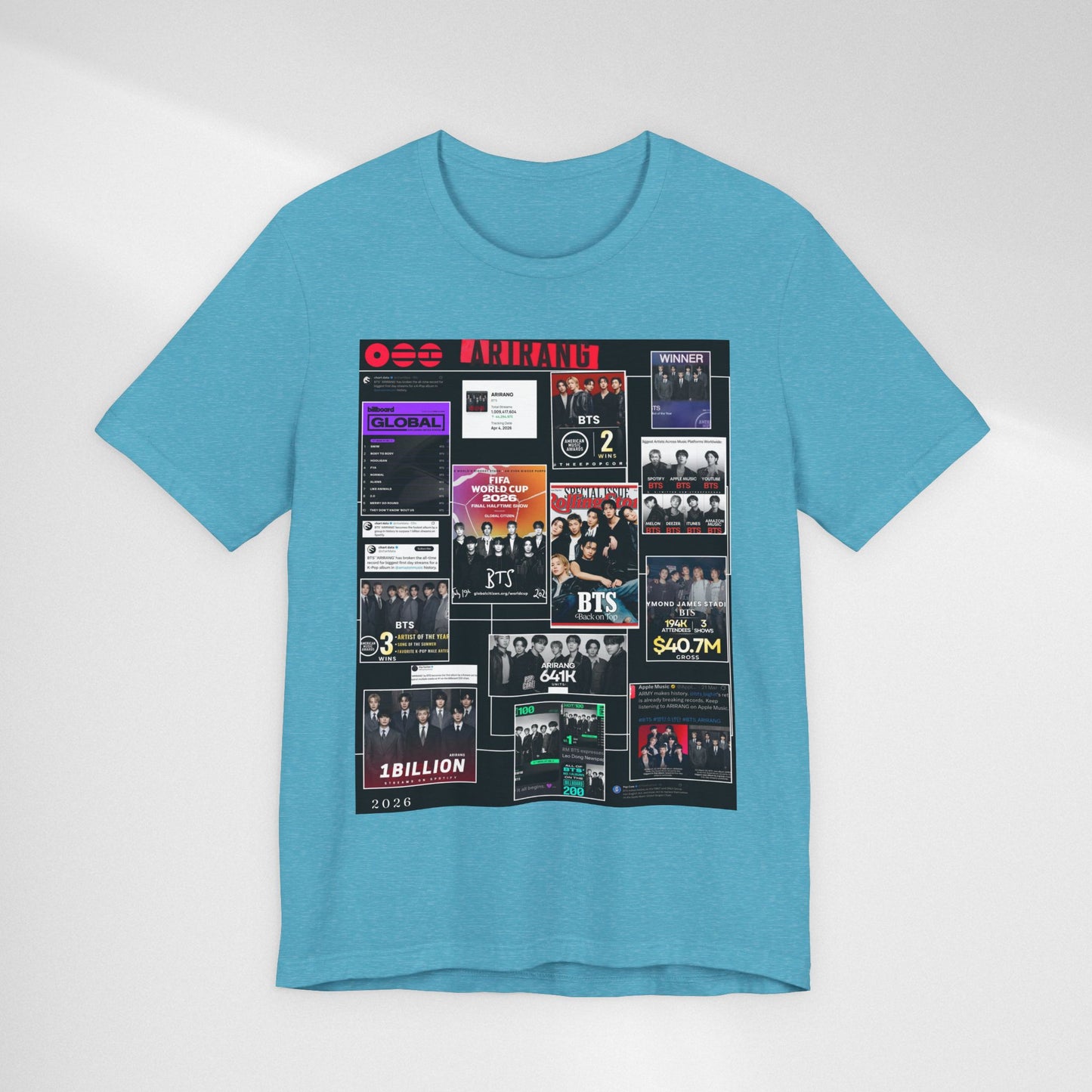 BTS  ARIRANG Collage Graphic Tee — K‑Pop Fan Tribute Shirt