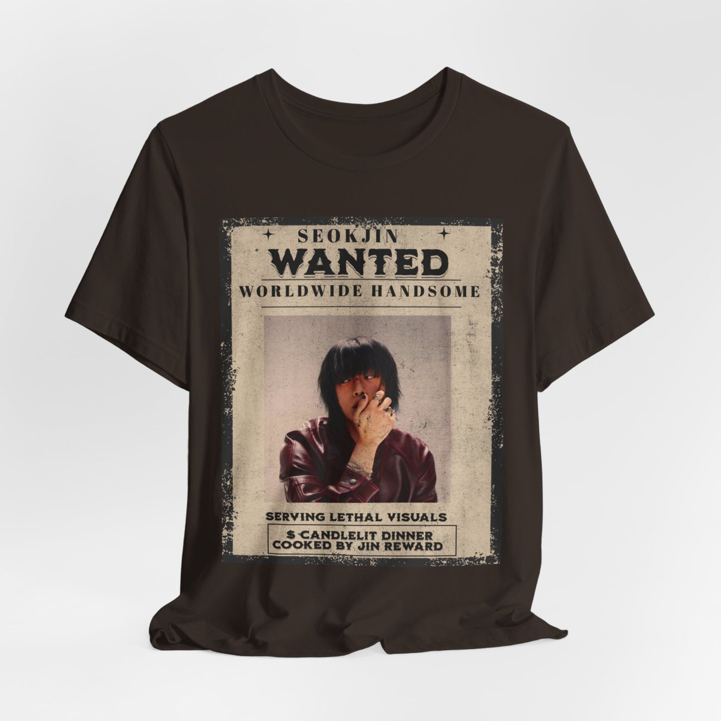 T-Shirt — 'Seokjin Wanted: Worldwide Handsome' Vintage Poster Tee